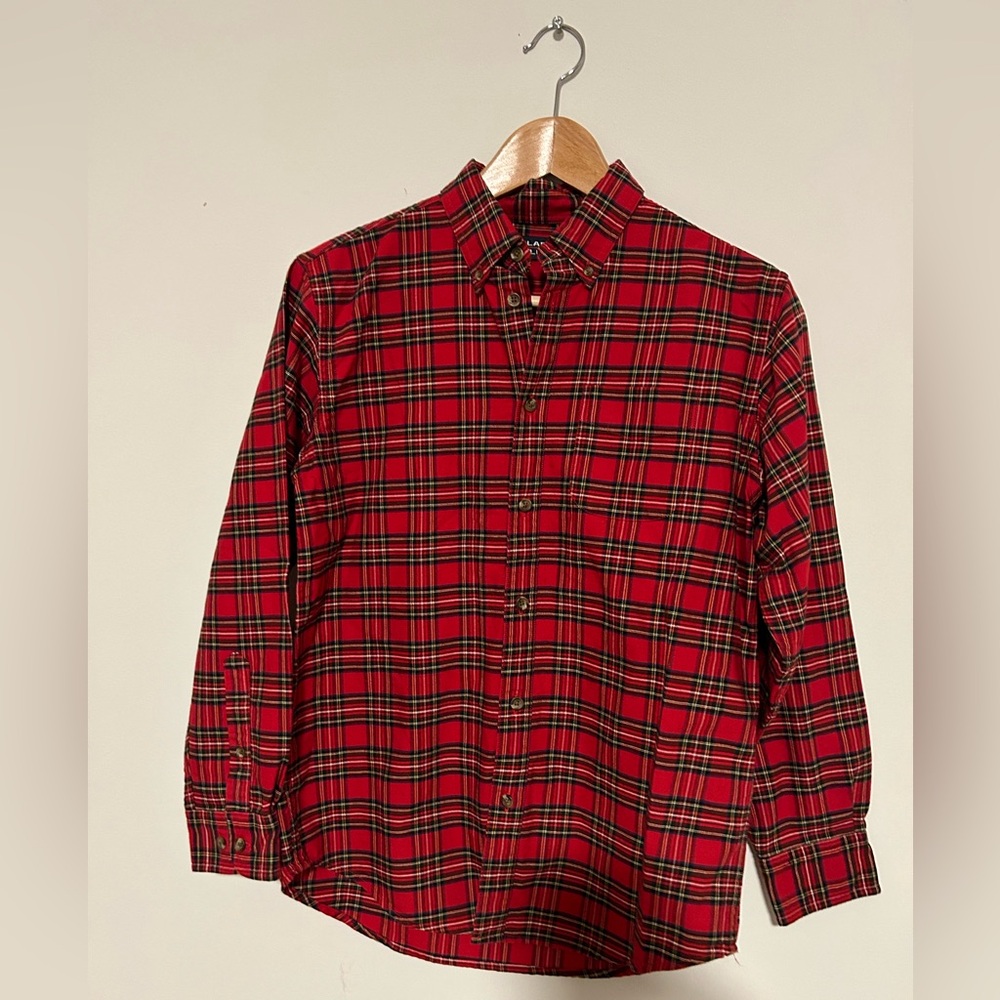 CLASS CLUB long sleeve red plaid shirt. 14.